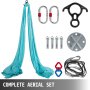 VEVOR Aerial Silks 10 Meters Long Yoga Swing Kit Yoga Hammock Flying Dance Aerial Yoga Yoga Aerial Silk Fabric Acrobatic Silks Antigravity Yoga Hammock For Indoor or Outdoor(Lake Blue)