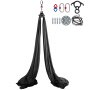 VEVOR Aerial Silk, 11yd 9.2ft Aerial Yoga Swing Set Yoga Hammock Kit - Antigravity Ceiling Hanging Yoga Sling - Carabiners, Daisy Chain, Inversion Swing for Home Outdoor Aerial Dance, Black