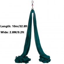 VEVOR Aerial Silk, 11yd 9.2ft Aerial Yoga Swing Set Yoga Hammock Kit - Antigravity Ceiling Hanging Yoga Sling - Carabiners, Daisy Chain, Inversion Swing for Home Outdoor Aerial Dance