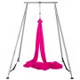 VEVOR Yoga Sling Inversion, 73lbs Inversion Yoga Swing Stand, 551lbs/250kg Aerial Yoga Frame with 472in/12m Yoga Swing Inversion Sling Body YogaBundle Safety Belts, Rose-red