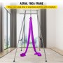 VEVOR Aerial Yoga Frame Portable Yoga Trapeze Stand 2.93m 115” Height Steel Pipe Yoga Swing Stand Yoga Rig With 12m 472” Purple Yoga Stretch Fabric, For Indoor Outdoor Exercise Or Performance