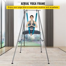 VEVOR Cadre de yoga aérien, support de balançoire de yoga de 9,6 pieds de hauteur, max 250 kg / 551 lb, support de balançoire de yoga d'inversion de tuyau en acier, plate-forme de yoga, équipement d'inversion de sangle de yoga pour yoga aérien intérieur et extérieur