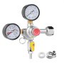 VEVOR Double Gauge Regulator, CO2 Regulator Gauge with 0-60PSI, Heavy Duty CO2 Gauge Gas System, Draft Beer Regulator with Check Valve, Adjustable Pressure Regulator for Draft Beer Homebrew, CGA320