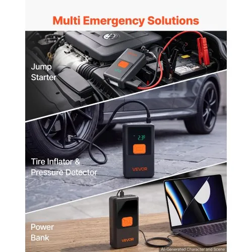 Käivitusabi kompressoriga 4000 A, 12 000 mAh — pilt 2