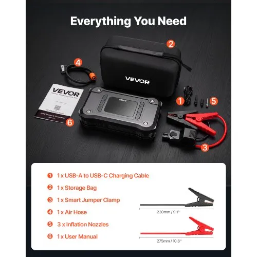 Käivitusabi kompressoriga 8000 A, 16 000 mAh — pilt 7