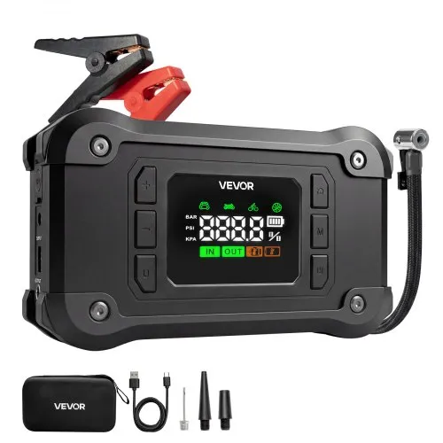 Käivitusabi kompressoriga 8000 A, 16 000 mAh