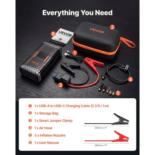Käivitusabi kompressoriga 1600 A, 8000 mAh — pilt 7