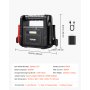 VEVOR Jump Starter, 4000A Peak, Car Battery Starter Power Pack, Portable Battery Booster with Jumper Cables, LED Light, 88.8Wh Lithium Jump Box for All Gas/up to 10L Diesel Engines