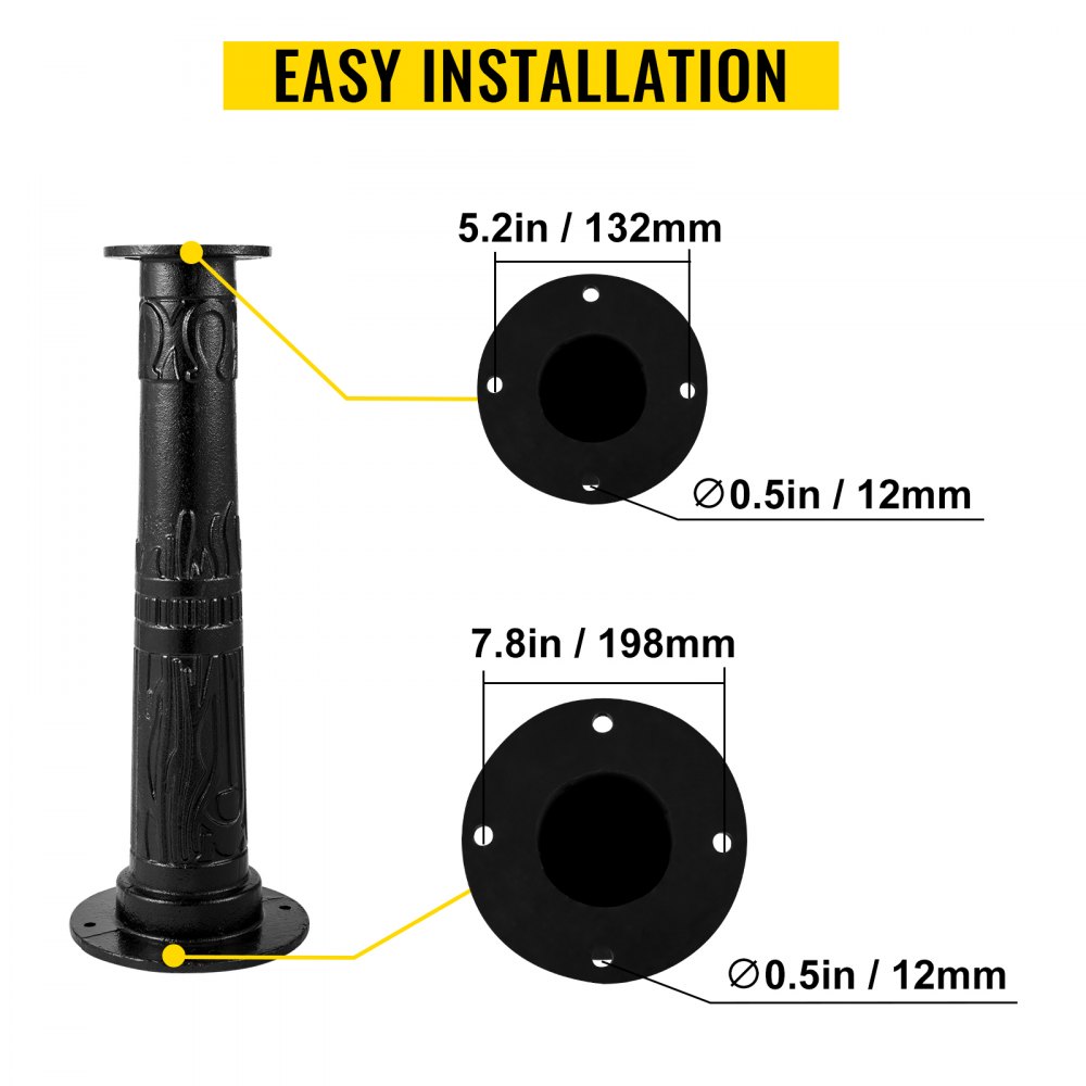 VEVOR Antique Hand Water Pump Stand Pitcher Pump Stand Cast Iron Well Pump Stand with Pre-set 13 mm(0.5") Holes for Easy Installation Old Fashion Pitcher Hand Pump Stand for Home Yard Pond Garden Outdoors Bl