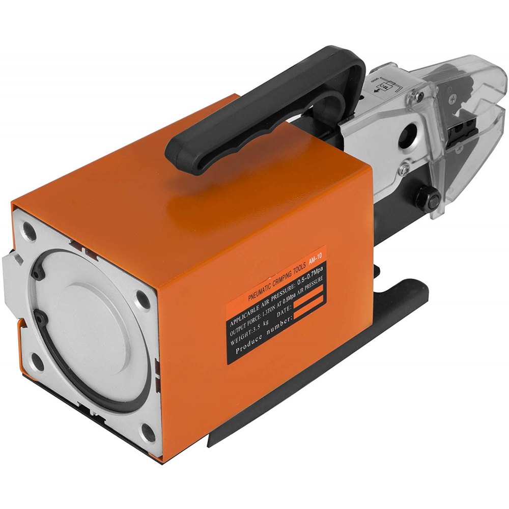 VEVOR Pneumatic Crimping Tool Am-10, Air Powered Wire Terminal Crimping Machine Crimping Up To 16mm2, Pneumatic Crimper Plier Machine with 15 Sets Of Dies for Many Kinds of Terminals