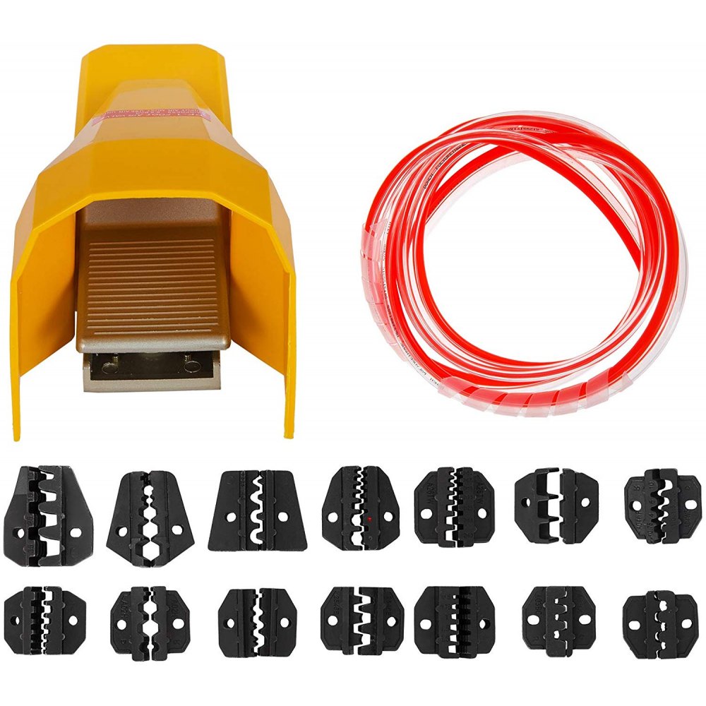 VEVOR Pneumatic Crimping Tool Am-10, Air Powered Wire Terminal Crimping Machine Crimping Up To 16mm2, Pneumatic Crimper Plier Machine with 15 Sets Of Dies for Many Kinds of Terminals