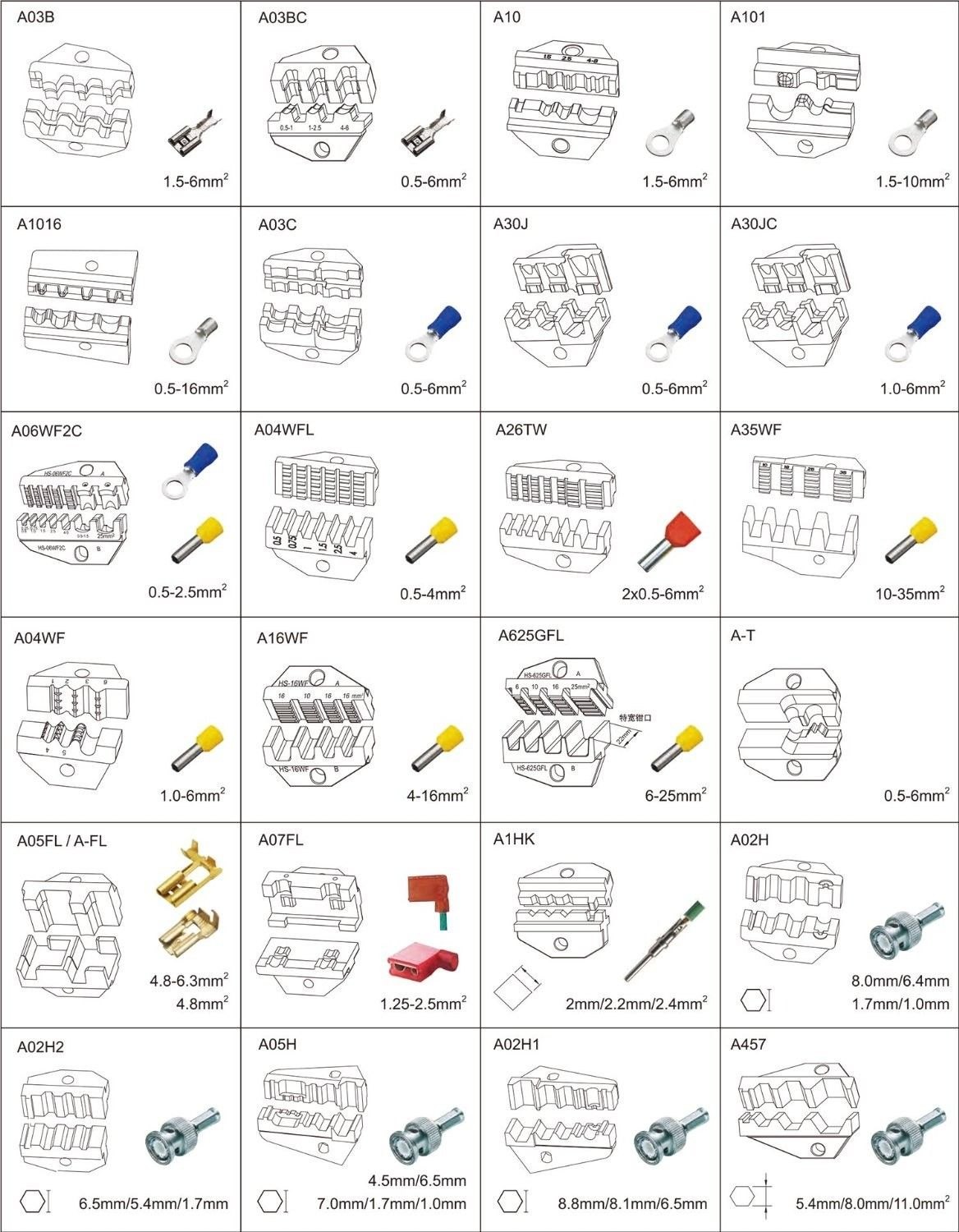AM-10 Terminal Crimping Machine 5 Sets Dies Free Foot Air Valve Tool Set 13.5 KN