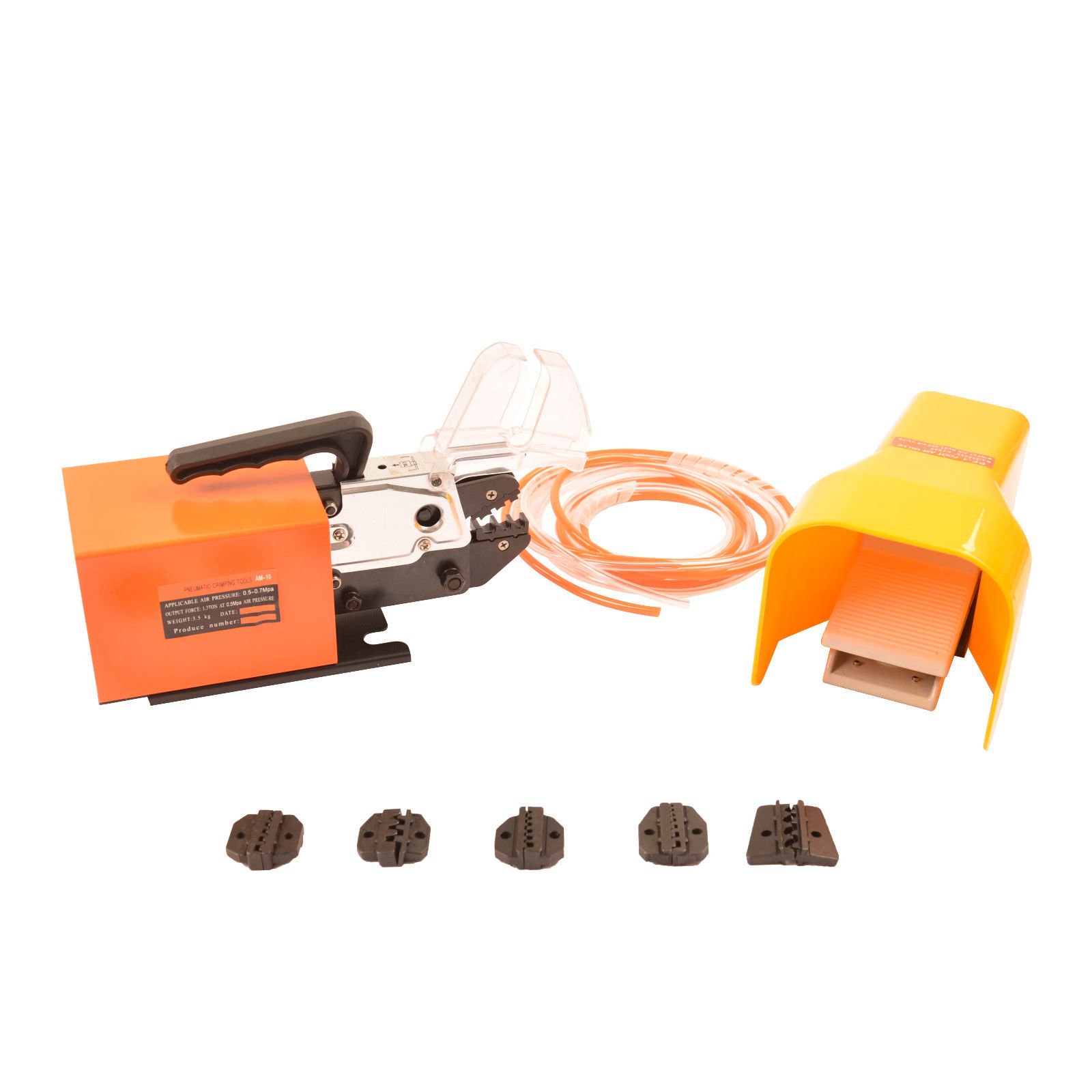 AM-10 Terminal Crimping Machine 5 Sets Dies Free Foot Air Valve Tool Set 13.5 KN