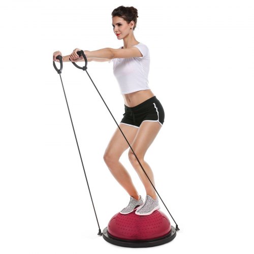 Ball Balance Board Wobble Yoga Training Fitness Half Gym Ball Pilates Steps W/ Pump
