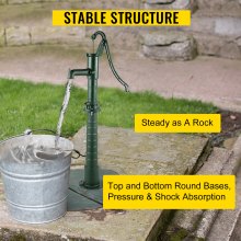 VEVOR Antique Hand Water Pump Stand Pitcher Pump Stand Cast Iron Well Pump Stand with Pre-set 0.5\" Holes for Easy Installation Old Fashion Pitcher Hand Pump Stand for Home Yard Pond Garden Outdoors G