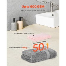 6-Piece Towel Set 600 GSM 100% Cotton Soft Towels for Bathroom Gym Hotel Spa