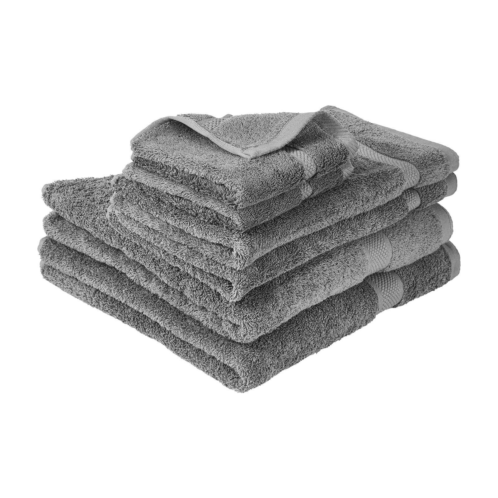 VEVOR 6-Piece Towel Set, 600 GSM 100% Cotton Towels for Bathroom, 2 Bath Towels, 2 Hand Towels and 2 Washcloths, Highly Absorbent & Quick Drying Bathroom Towels for Bathroom, Gym, Hotel, and Spa