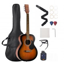 40 in Dreadnought Acoustic Guitar Beginner Bundle with Gig Bag Adult Sunburst