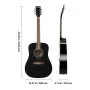 VEVOR Dreadnought Acoustic Guitar, 41 in, 6-String Black Solid Spruce Top Guitar, Beginner Bundle with Gig Bag, Tuner, Strap, Steel Strings, Picks, Capo, Rosewood Fingerboard, for Adult Taller Player