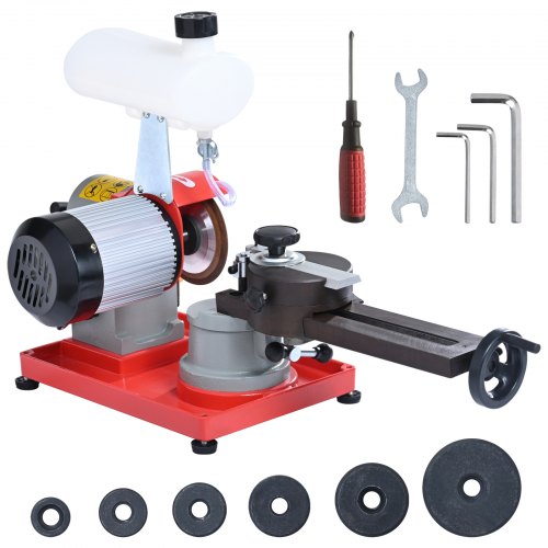 VEVOR Circular Saw Blade Sharpener, 370W Saw Blade Grinding with Water Injection, Water Injection Circular Saw Blade Sharpening & 6 Saw Centerings, 5-inch Grinding Wheel for Carbide Tipped Saw Blades