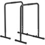 VEVOR dip bar in black with adjustable height, featuring sturdy construction and t-bar base.