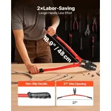 VEVOR 24 Inch Hand Swager Crimper 5 Cavity 1/16 to 3/16inch Swaging Tool for Copper Aluminum Oval Sleeves and Stop Sleeves Wire Rope Crimping Tool Propress Swage Tool Long Handle Labor Save