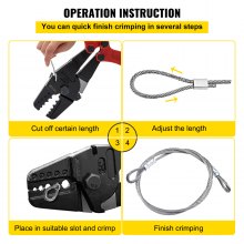 VEVOR 24 Inch Hand Swager Crimper 5 Cavity 1/16 to 3/16inch Swaging Tool for Copper Aluminum Oval Sleeves and Stop Sleeves Wire Rope Crimping Tool Propress Swage Tool Long Handle Labor Save