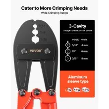 VEVOR Hand Swager Crimper 30 Inch ,Swaging Tool for 5/32" 1/4" 5/16" Wire Rope,Hand Cimping Tool for Copper Aluminum Oval Sleeves and Stop Sleeves,Wire Rope Crimping Tool Swage Tool Long Handle Lab