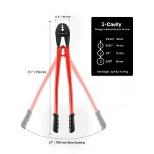 VEVOR Hand Swager Crimper 30 Inch ,Swaging Tool for 5/32" 1/4" 5/16" Wire Rope,Hand Cimping Tool for Copper Aluminum Oval Sleeves and Stop Sleeves,Wire Rope Crimping Tool Swage Tool Long Handle Lab