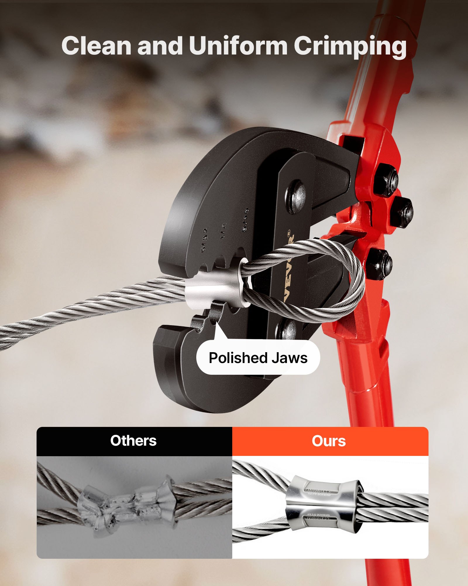 VEVOR 762mm/30" Hand Swager, Swaging Tool for 5/32", 1/4" and 5/16" Aluminum/Copper Sleeves