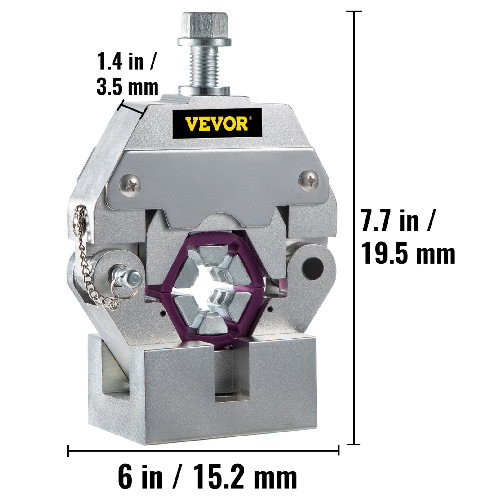 VEVOR 71550 Portable Manual Hydraulic Pipe Press Hose Crimping Tool and Repaire Crimper Tools Manually Operated A/C Hose Crimper Tool Kit Durable with 4 Dies for Car Air Conditioner