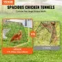 VEVOR Chicken Tunnels, 236.2 x 157.5 x 24.2 inch(LxWxH) Chicken Tunnels for Yard, Portable Chicken Tunnels for Outside with Corner Frames, 2 Sets, Suitable for Chickens, Ducks, Rabbits