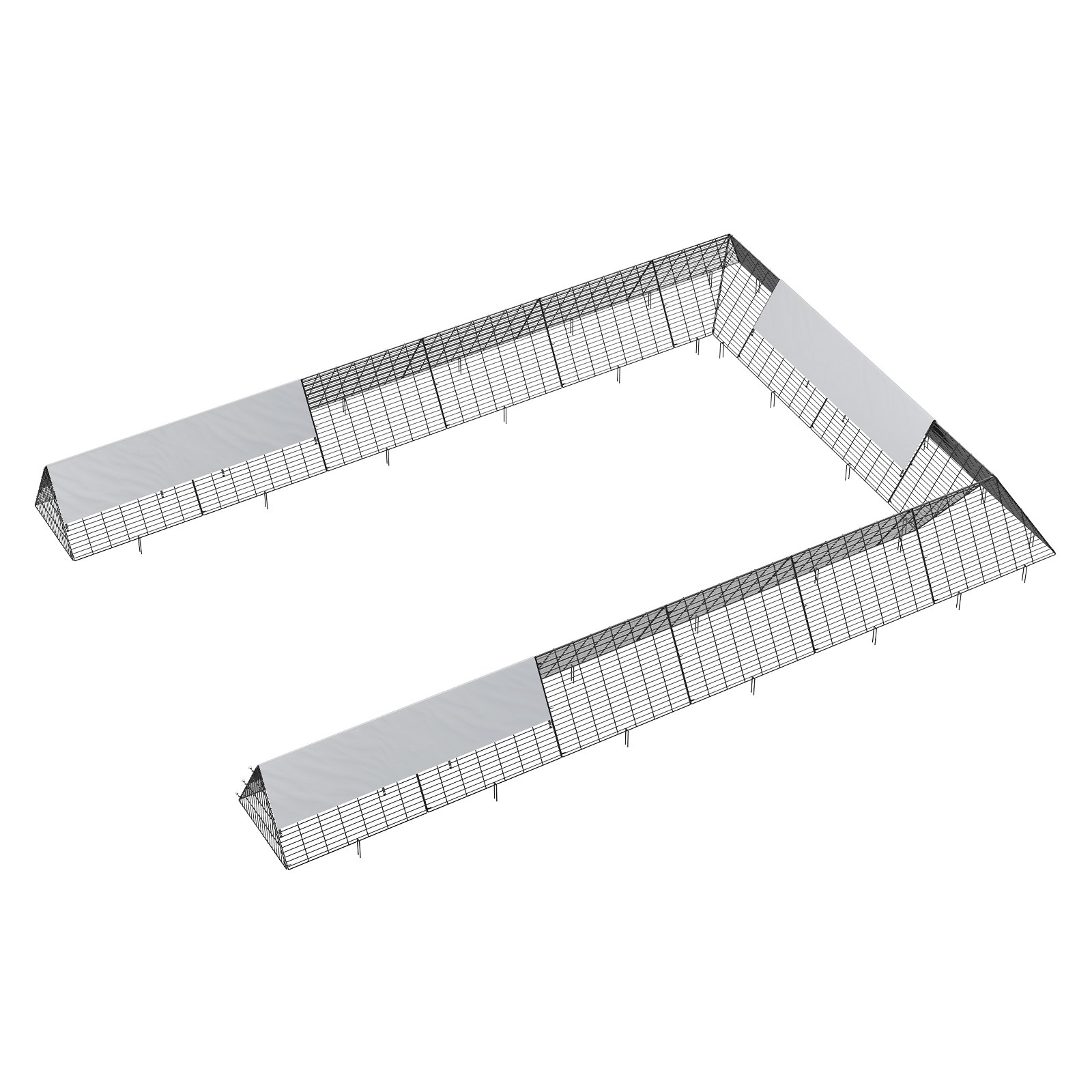 VEVOR Chicken Tunnels, 236.2 x 157.5 x 24.2 inch(LxWxH) Chicken Tunnels for Yard, Portable Chicken Tunnels for Outside with Corner Frames, 2 Sets, Suitable for Chickens, Ducks, Rabbits
