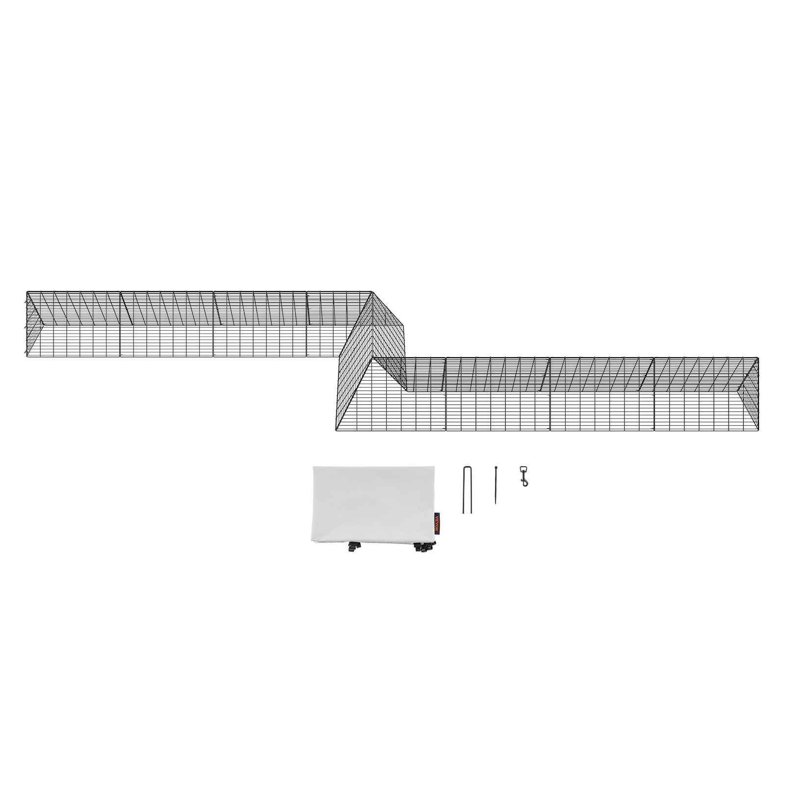 VEVOR Chicken Tunnels, 287 x 78.7 x 24.2 inch(LxWxH) Chicken Tunnels for Yard, Portable Chicken Tunnels for Outside with Corner Frames, 2 Sets, Suitable for Chickens, Ducks, Rabbits