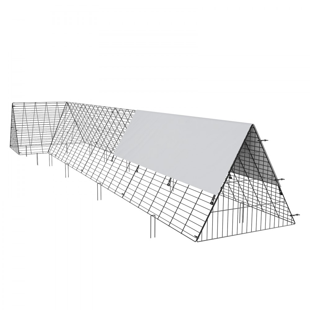 VEVOR Chicken Tunnels, 157,5 x 39,4 x 24,2 ίντσες (ΜxΠxΥ) Σήραγγες κοτόπουλου για αυλή, φορητές σήραγγες κοτόπουλου για εξωτερικό με γωνιακό πλαίσιο, κοτέτσι, κατάλληλο για κοτόπουλα, πάπιες, κουνέλια
