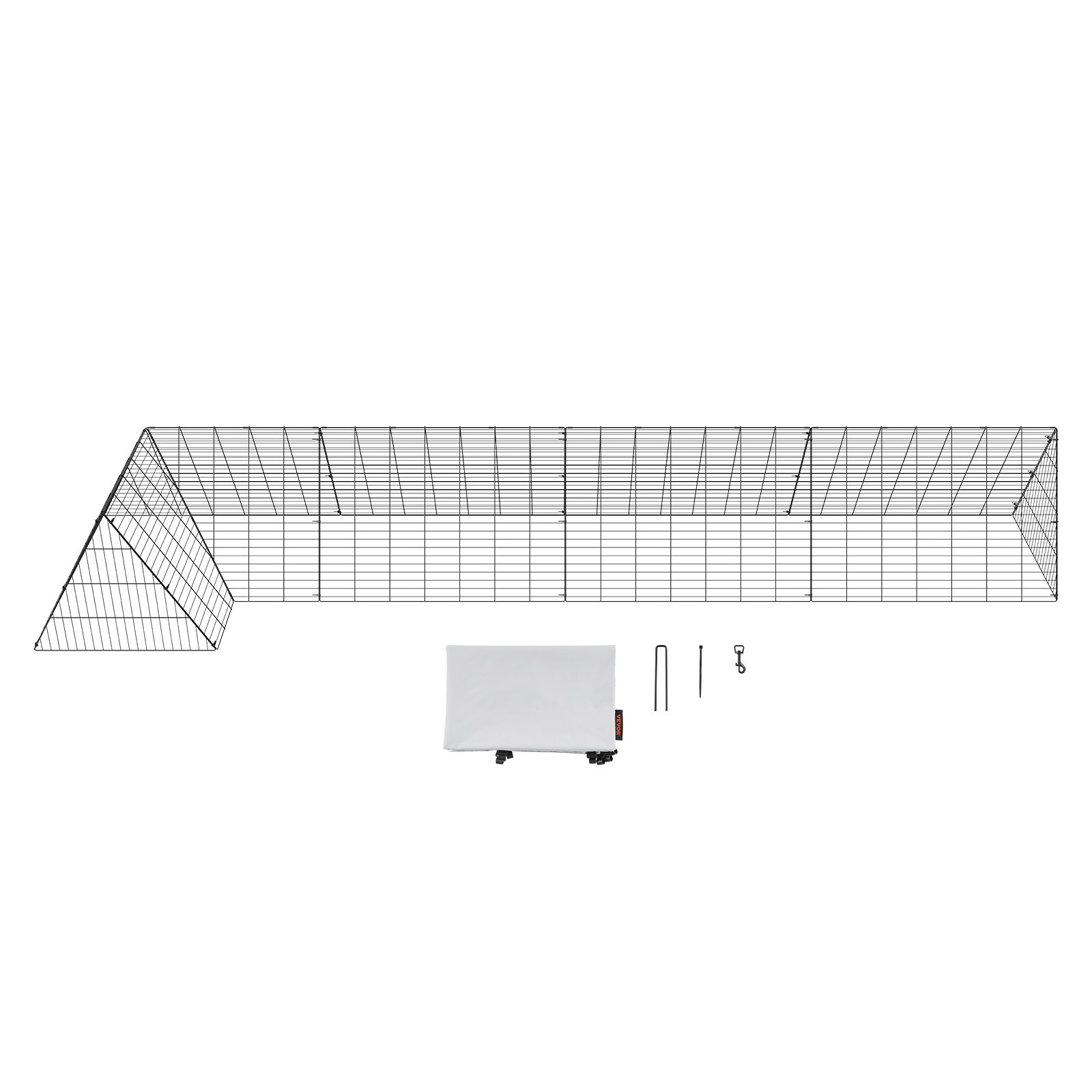 VEVOR Chicken Tunnels, 157,5 x 39,4 x 24,2 ίντσες (ΜxΠxΥ) Σήραγγες κοτόπουλου για αυλή, φορητές σήραγγες κοτόπουλου για εξωτερικό με γωνιακό πλαίσιο, κοτέτσι, κατάλληλο για κοτόπουλα, πάπιες, κουνέλια