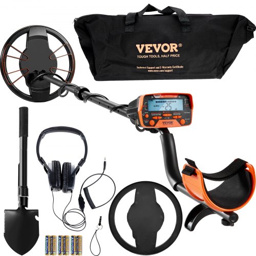 VEVOR Metal Detector for Adults & Kids 10 inch Waterproof Search Coil with LCD Display 7 Modes YJSJSTCQ10510KDE7V0