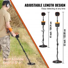 VEVOR Metal Detector for Adults&Kids, 250mm, Professional Adjustable Higher Accuracy Gold Detector, IP68 Waterproof Coil with LCD Display 7 Modes Advanced DSP Chip, for Detecting Gold Treasure Hunting