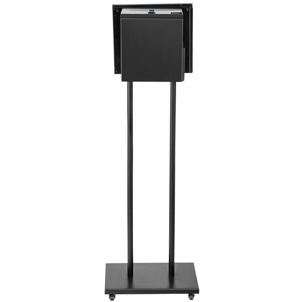 VEVOR Ballot Box, Floor Standing Suggestion Box with Sign Holder and Lock, Side Pocket for Storing Ballots, Brochures, Donation Box for Home Office Church Election, 8.6\"W x 9.4\"H x 8\"D, Black