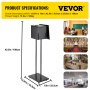 VEVOR Floor Standing Suggestion Box Donation Box w/ Stand & Rolling Wheels Black