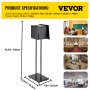 VEVOR Ballot Box, Floor Standing Suggestion Box with Sign Holder and Lock, Side Pocket for Storing Ballots, Brochures, Donation Box for Home Office Church Election, 8.6\"W x 9.4\"H x 8\"D, Black