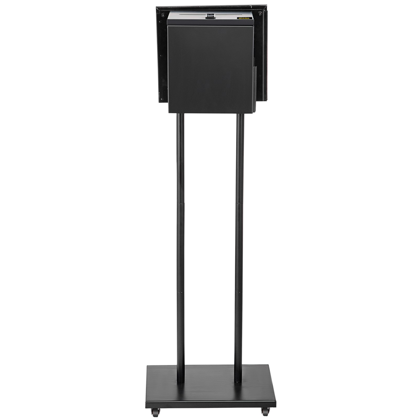 VEVOR Ballot Box, Floor Standing Suggestion Box with Sign Holder and Lock, Side Pocket for Storing Ballots, Brochures, Donation Box for Home Office Church Election, 8.6\"W x 9.4\"H x 8\"D, Black