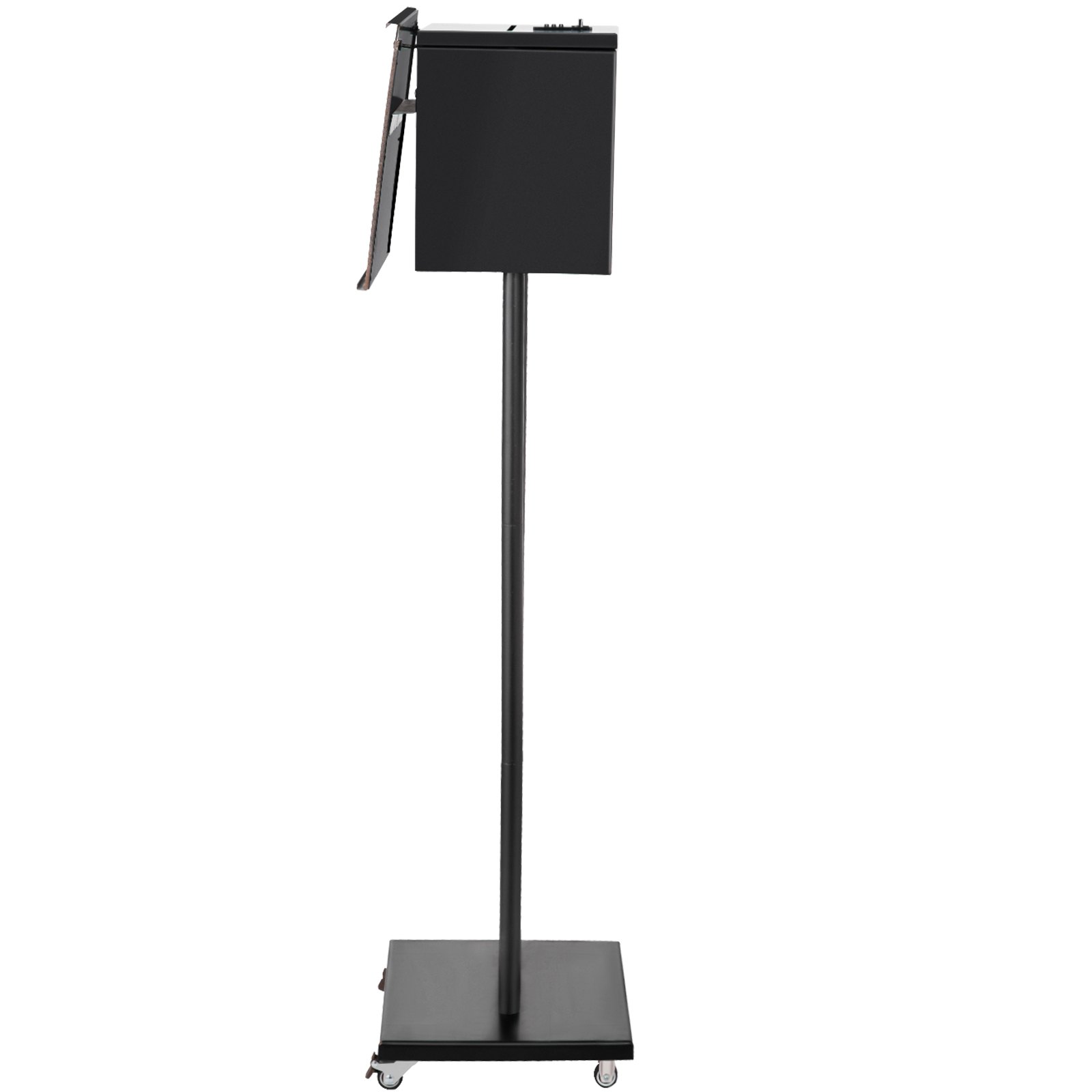 VEVOR Ballot Box, Floor Standing Suggestion Box with Sign Holder and Lock, Side Pocket for Storing Ballots, Brochures, Donation Box for Home Office Church Election, 8.6\"W x 9.4\"H x 8\"D, Black