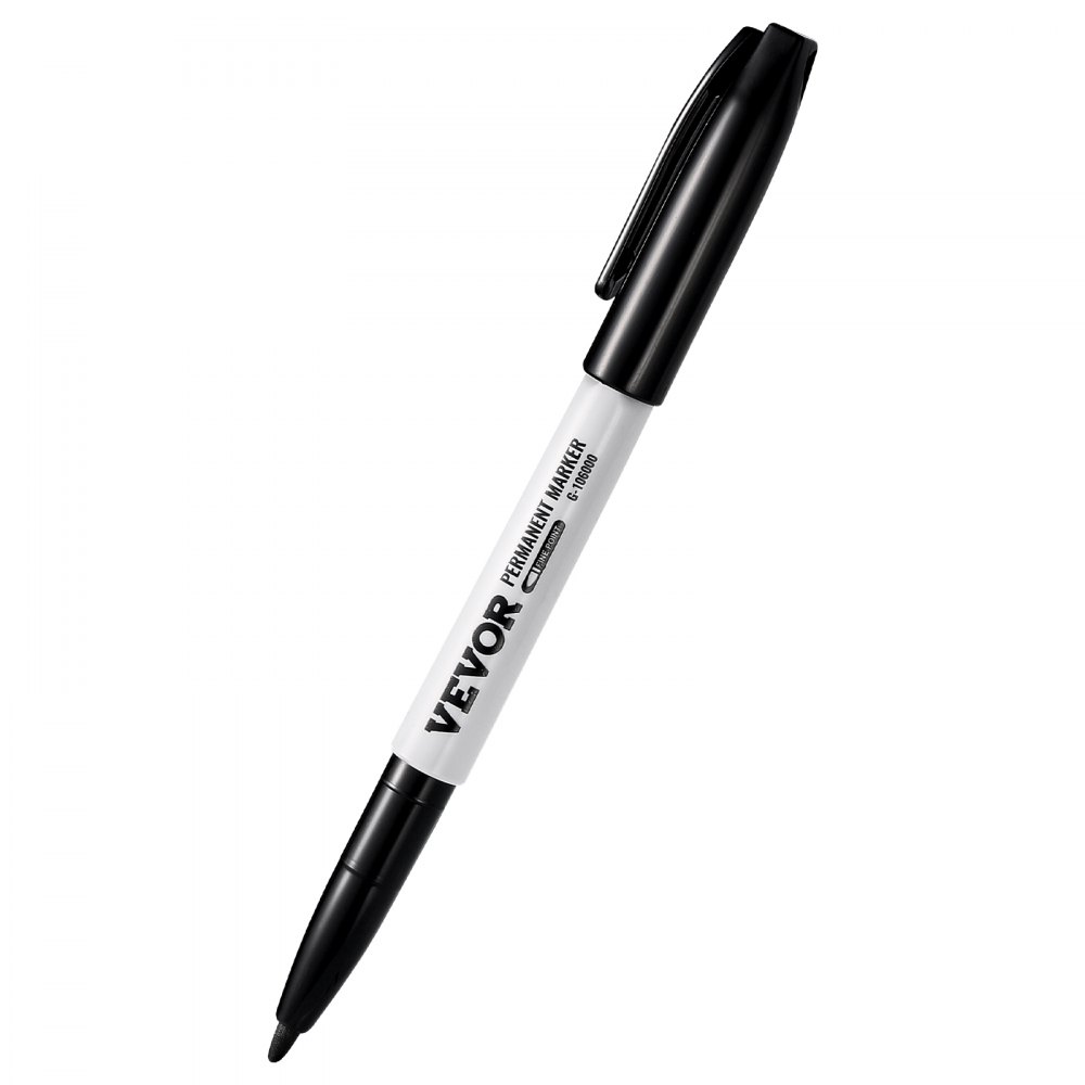 VEVOR Permanent Markers, 36 Pack Black Permanent Marker Set, Quick Drying & Fade Resistant, Fine Point Markers for Plastic, Paper, Metal, and More