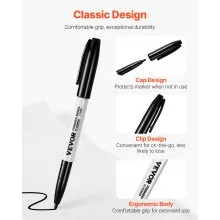 Permanent Markers 36 Count Black Fine Tip Waterproof & Fade-Resistant