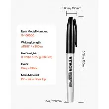 Permanent Markers 36 Count Black Fine Tip Waterproof & Fade-Resistant