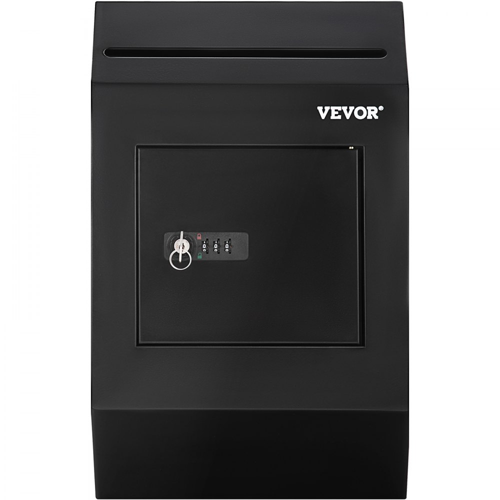 black VEVOR suggestion box with front lock and mail slot.