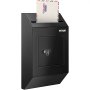 black VEVOR suggestion box with a mail slot and a secure lock, featuring an envelope in the slot.