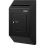 black VEVOR suggestion box with a keyed lock and combination lock, featuring a slot for submissions.