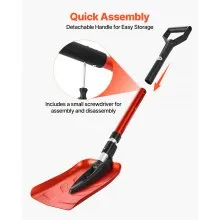 VEVOR Snow Shovel for Driveway, 22cm Foldable Snow Shovel with D-shaped Handle, , 36-40 in Adjustable, Lightweight Aluminum Alloy Snows Removal Tool, Reduce Back Strains for Garden Car Camping